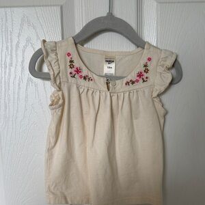 OshKosh B'gosh Ivory Blouse with Pink Floral Accents